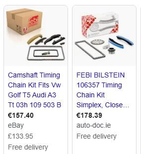 Timing Chain Kit for camshaft - Audi, Seat, Volkswagen