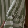 House Brand Sage Green & White Striped V-Neck Blouse - Size M Image 9