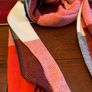 New warm and cosy scarf in shades of rust ,cream black and burnt orange Image 7