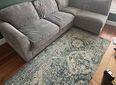Grey Corner Sofa with Footstool (Harvey Norman Fantasia)