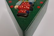 Vintage wooden box with clown