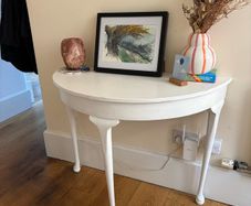 White Half-Moon Console / Hall Table
