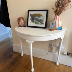 White Half-Moon Console / Hall Table