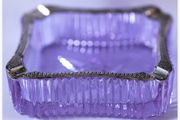 Alexandrite Neodymium Crystal Ashtray Solid 800 Silver Overlay