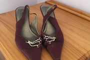 Low wine sling backs