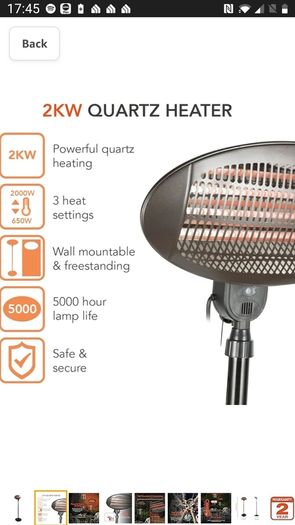 Warmlite WL42009 Quartz Portable Patio Heater