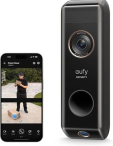 eufy Security Dual Camera S330(Battery-Powered) Add-on, Wireless Video Doorbell with Package Detection, 2K HD, Family Recognition, No Monthly Fee, Doorbell Camera Wireless, Dual Motion Detection