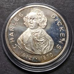 United Kingdom 1968 Medal - Charles Dickens BCS 12 Britannia Commemorative Society (41.3 Grams .999 Silver)