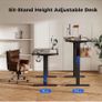 Electric Standing Desk, 100 x 60 cm Height Adjustable Sit Stand Desk with Splice Board and Memory Smart Pannel, Home Office Desks, Black Image 9