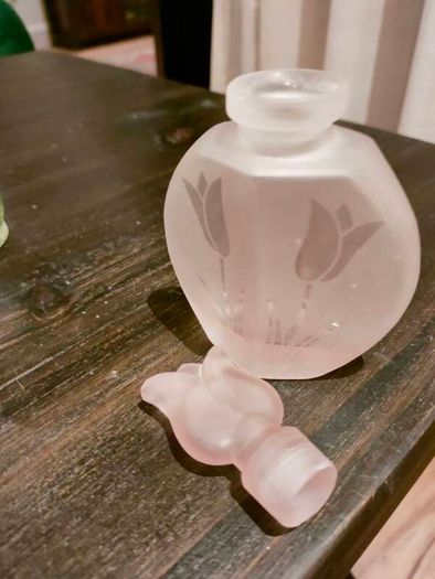 Beautiful pink vintage bottle.
