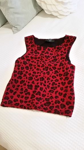 Wine & Black Leopard Print Design Crop Top