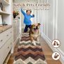 Runner Rugs for Hallway Non Slip 60x300cm, Geometric Washable Kitchen Carpet Runner, Bohemian Long Hall Rug for Entryway Bedroom Laundry Living Room, Low Pile Non Shedding, Brown Green Image 6