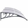 Door Canopy Grey and Transparent 300x80 cm PC Image 3