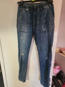 distressed denim jeans