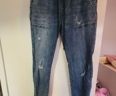 distressed denim jeans