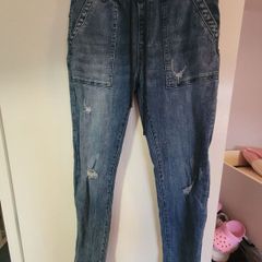distressed denim jeans