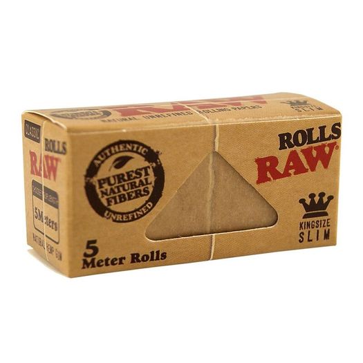 RAW Classic Rolls Slim 5 Meter Length Unbleached Rolling Papers