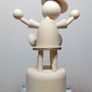Wooden toy. Movable Puppet Figure. Clown Image 4
