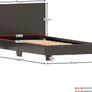 Lisbon Single Bed, 3ft Bed Frame Upholstered UKFR Faux Leather Headboard Low Foot End Bedroom Furniture, Brown Image 3