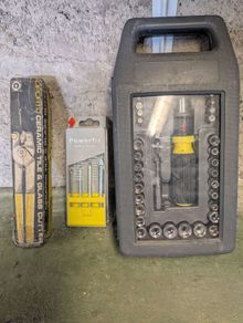 Ratchet Set, tile and glass cutter, glass drill bits
