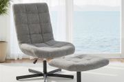 Recliner with Ottoman, 360 Swivel, Adjustable Height &amp; 4-Position Back 26 x 31.5 x 36.6 40.9 in, Gray
