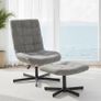 Recliner with Ottoman, 360 Swivel, Adjustable Height & 4-Position Back 26 x 31.5 x 36.6 40.9 in, Gray Image 2