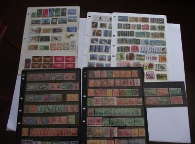 The collection of old stamps from New Zealand on stock cards (from Queen Victoria up to 1980s)