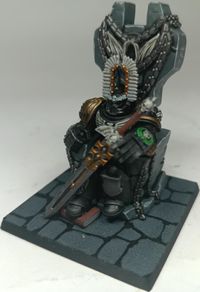 Space Marine on throne
