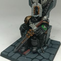 Space Marine on throne