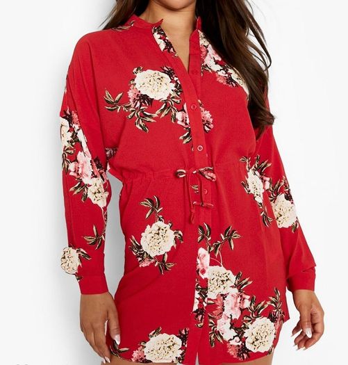 Red shirt dress