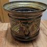 Brass Planter Pot Vintage Lion Rings Handcrafted Antique Metal Jardiniere Collectable Retro Image 3