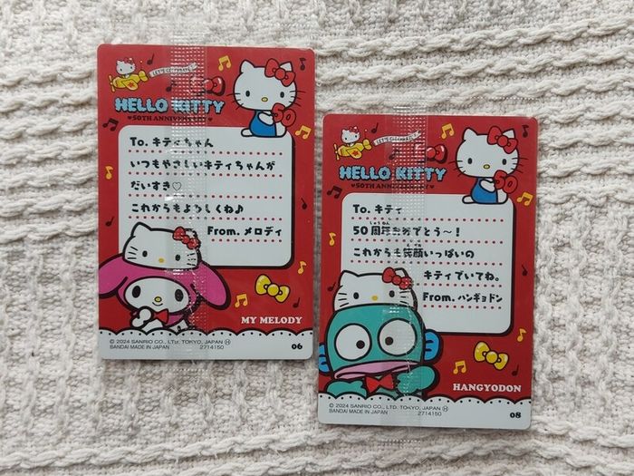 Sanrio Characters Hello Kitty anime cards manga bandai My Melody Hangyodon Kuromi