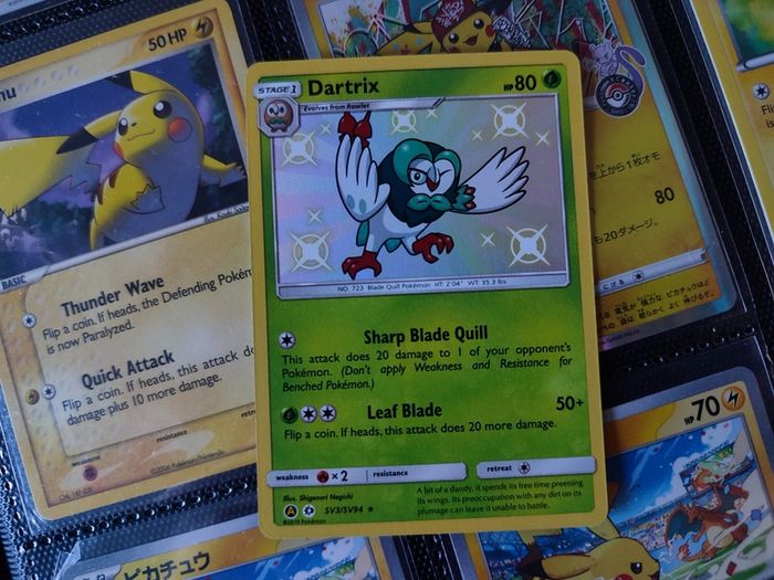 Dartrix ! Baby Shiny ! Shiny Rare ! from Hidden Fates Set ! 2019 ! Pokemon Card !