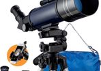 Telescope for Astronomy, 200X Pro 400/70 FMC Glass Optical Refractor Telescopes, With Adjustable Tripod Phone Adapter Barlow Lens Moon Filters Carrying Bag for Kids Adult Beginners
