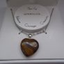 Tiger's eye heart necklace.Gemstone jewellery, Valentine's Day gift. Jewellery.Gift Image 3