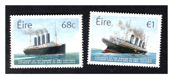2015 Ireland Centenary of The Sinking of the RMS Lusitania Commemorative Stamps Mint Never Hinged (MNH)