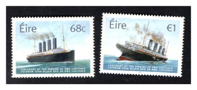 2015 Ireland Centenary of The Sinking of the RMS Lusitania Commemorative Stamps Mint Never Hinged (MNH)