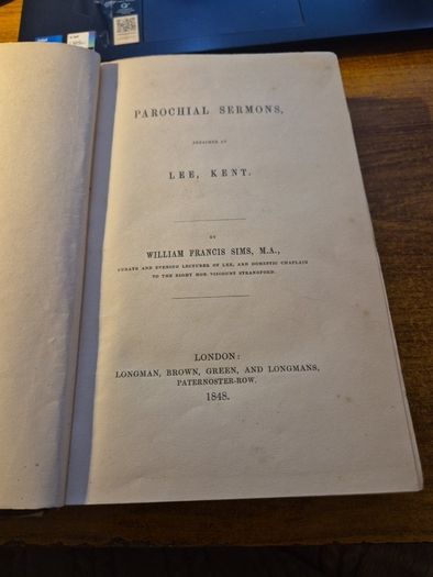 1848, Parochial Sermons William Francis Sims. Antique. Vintage. Religious.Church of England.
