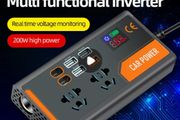 OHAONA 200W Car Inverter - 12V/24V to 220V Power Converter with LED Display - 26612