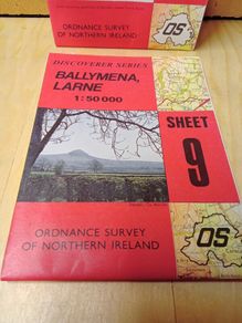 1989 'Ballymena Larne / 1993   Ballycastle / Ordnance Survey Folding Maps