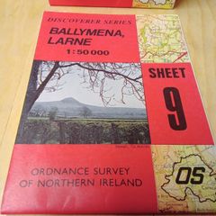 1989 'Ballymena Larne / 1993   Ballycastle / Ordnance Survey Folding Maps