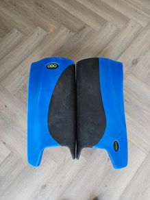 Obo Robo Hi-Rebound Leg Guards, Blue and Black, Medium - Excellent Condition