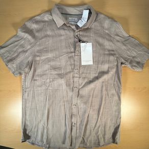 Ike Behar Beige Linen Blend Button Down Shirt - Sz L - BNWT