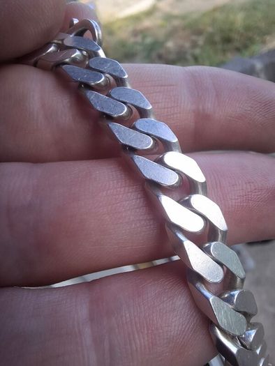 Mens Sterling Silver Cuban Chain Bracelet