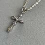 silver cross chain Image 3