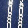 Heavy Solid 925 Silver Figaro Chain & Bracelet Set Image 2