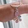 Unique 925 Sterling Silver Mother of Pearl Flower Necklace - Rare Vintage Find Image 4