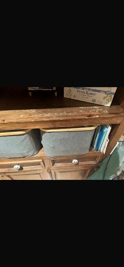 cabinet and shelves