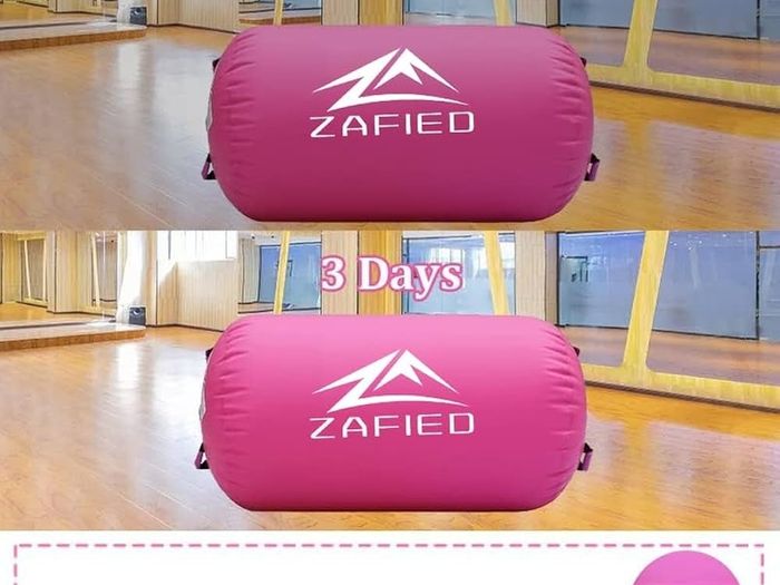 Air Roller Gymnastics Barrel Inflatable Air Roller Barrel with Pump, Tumbling Mat Gym Tumble Track Backhandspring Trainer for Exercise Training Yoga Backflip
