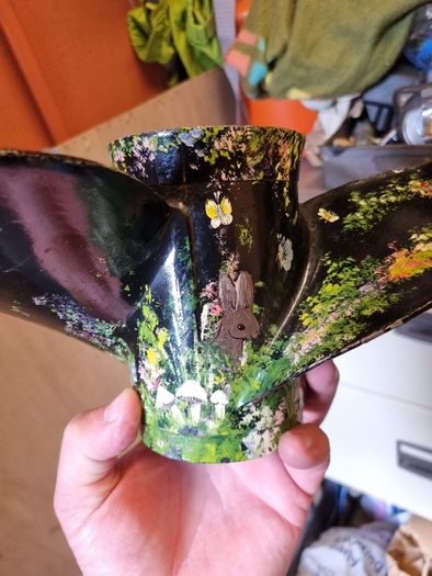 boat propeller hand painted candle holder